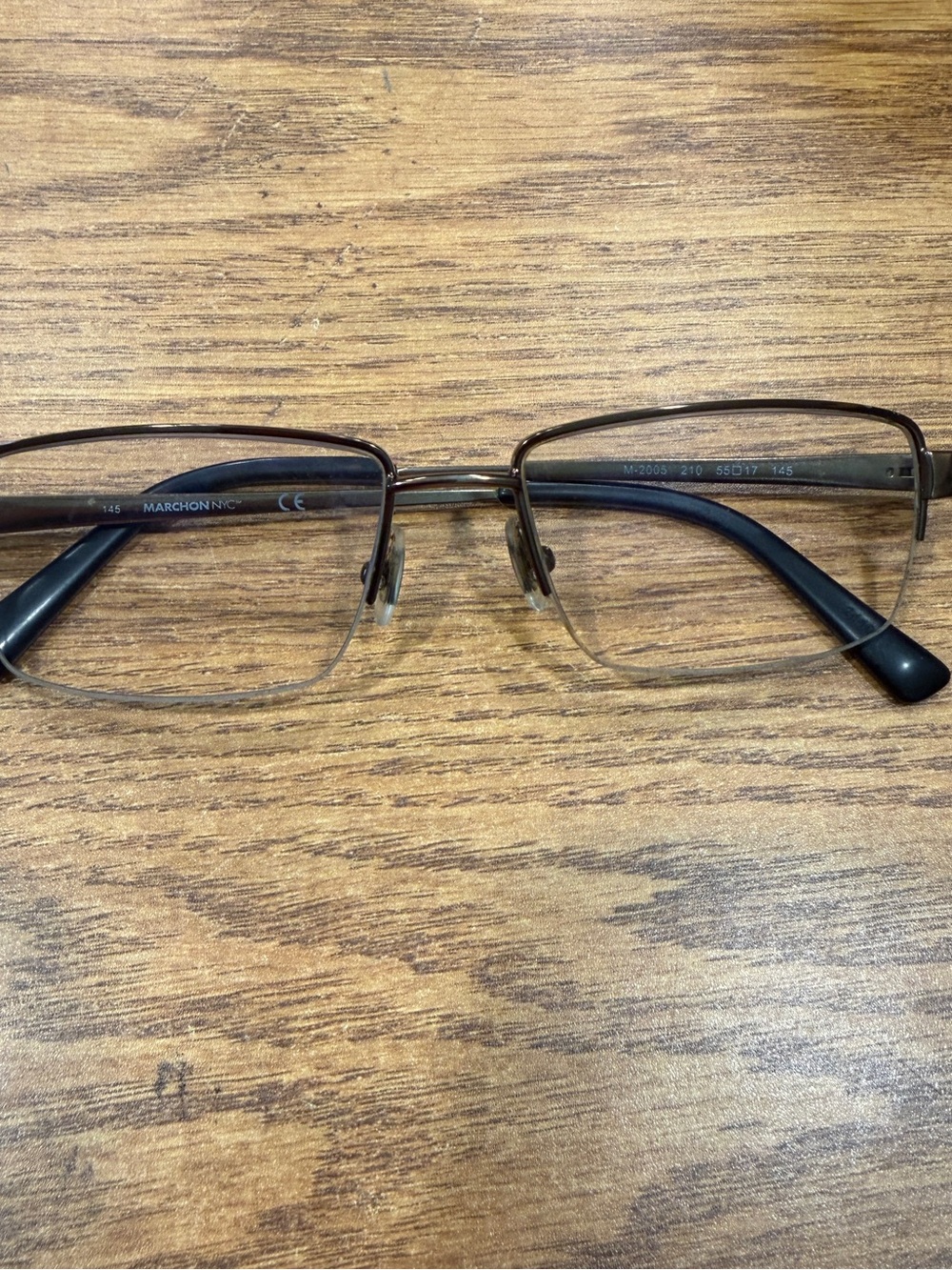Marchon NYC M-2005 210 Satin Brown Men Eyeglass Frames Only 55-17-145 Half Rim